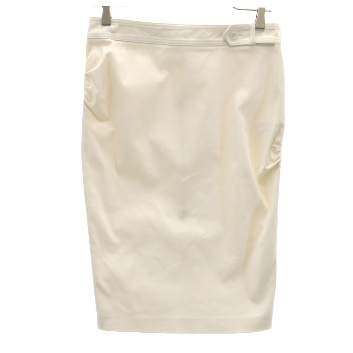 イタリア製 ミモレ丈 タイトスカート 42 アイボリー レディース 古着