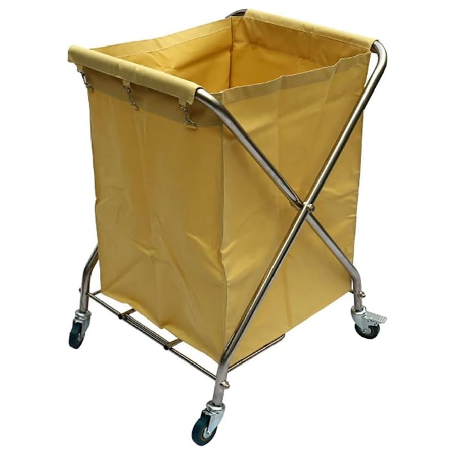 ホテルリネンカート 業務用 ランドリーワゴン キャスター付き サービスカート 多目的 ダストカート付布袋 リネンカート ホテル清掃台車 折りたたみ式 業務洗濯物