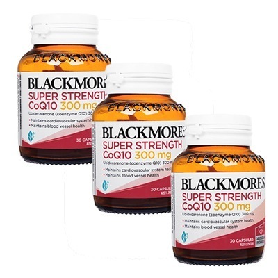 スーパーストレングスCoQ10 300mg 30錠　3本　ブラックモアズ　 海外直送日時指定不可