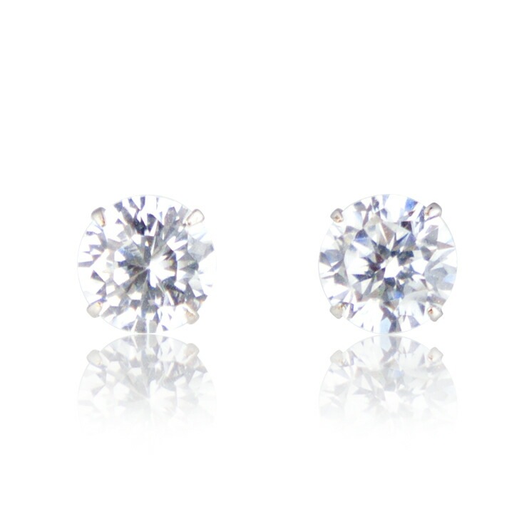 一粒石 スタッド ピアス K10 10K シンプル レディース キュービックジルコニア ゴールド 誕生石