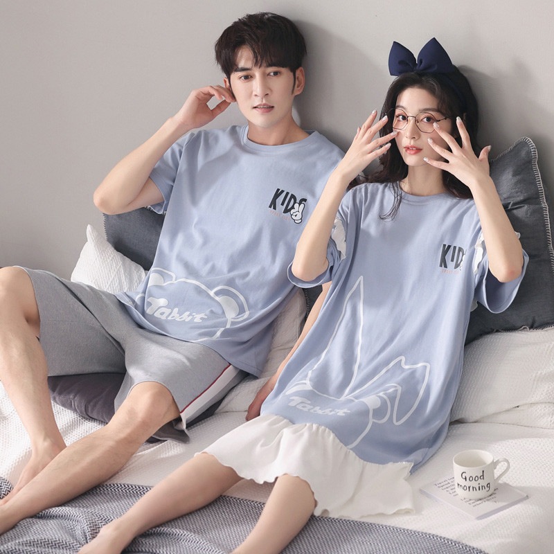 ペア カップル パジャマ ルームウェア ペアパジャマ 部屋着 おしゃれ ワンピース お揃い 綿 夏 カップルパジャマ ペアルック ナイトウェア レディース 寝巻き メンズパジャマ コットン プレゼント