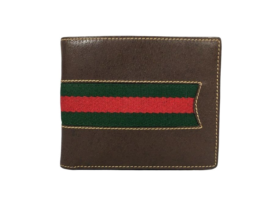 GUCCI財布 二つ折り シェリー レザー ブラウン 【中古品】