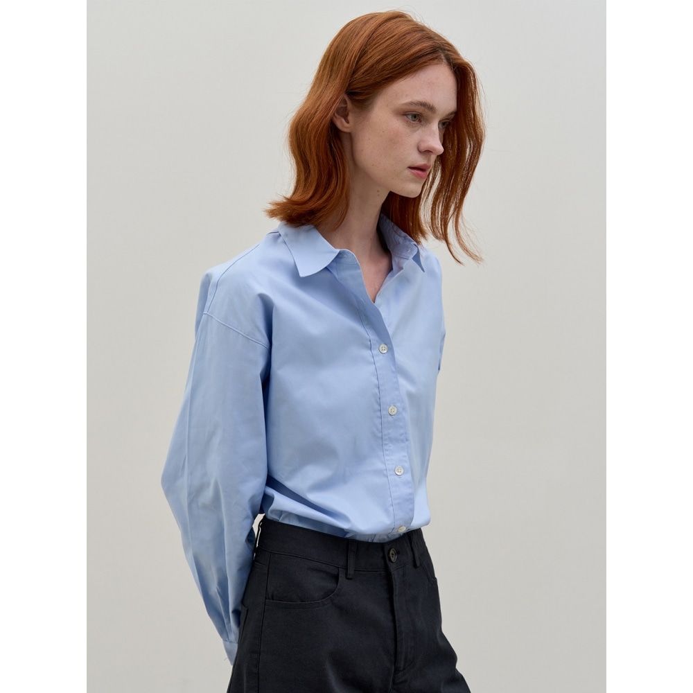 Have&Hive ベーシックコットンシャツスカイブルー