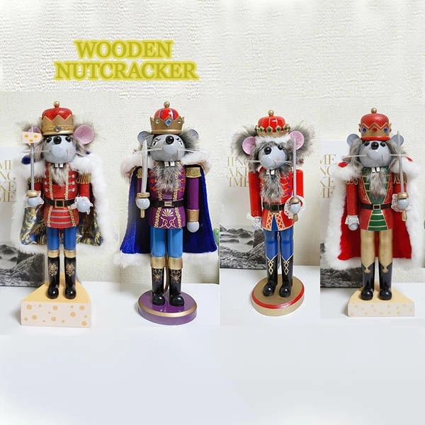 くるみ割り人形 置物 木製 国王人形 ネズミの王様 祝日 手作り 40cm 工芸品 洋風 部屋 雑貨 逸品 結婚式 クリスマス 新築祝い 装飾 結婚式 子供 誕生日プレゼント おもちゃ