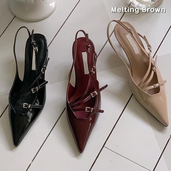 女性スリングバックヒールサンダルヒール夏靴k68