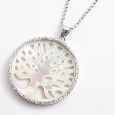 スターリングシルバー/シルバー925/SV925 白蝶貝/マザーオブパール ツリー/木/ツリー