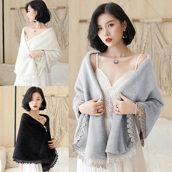 【激安開催】高評価 当店人気 ボレロ ドレスショール ストール 冬 ふわふわ 暖かい 防寒 ポンチョコート マント ケープ ポンチョ レディース パーティショール パーティストール カーディガン もこ