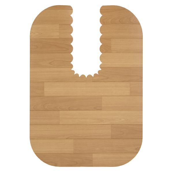 (3個セット) サンコー おくだけ吸着 拭ける トイレマット ロング(ウッド) ベージュ KV-17