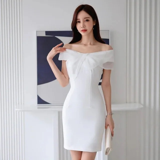 ミニドレス キャバドレス エレガント おしゃれ ワンショルダー セクシー