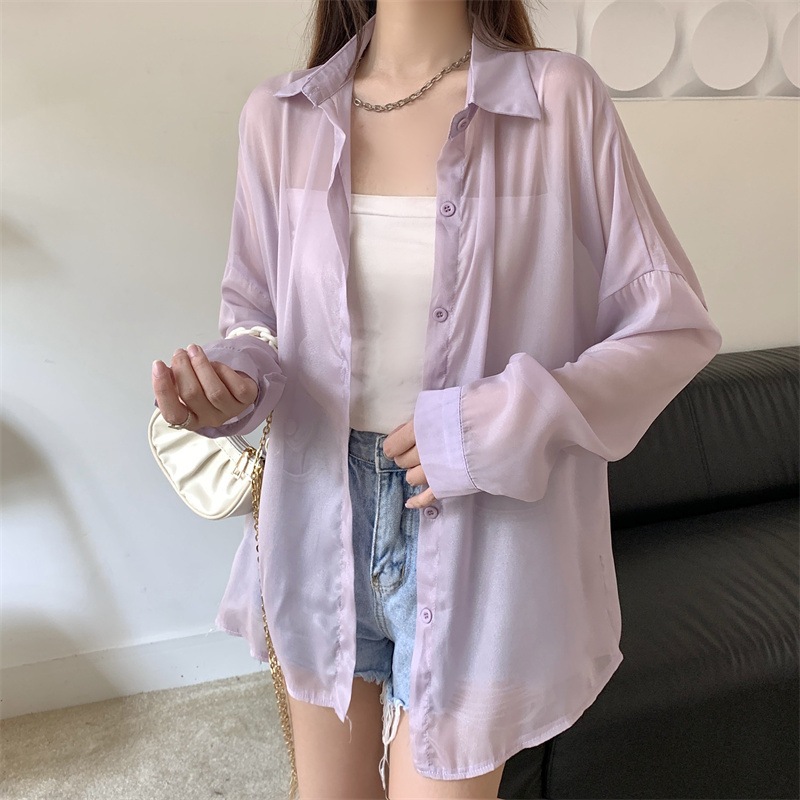 【1つ買うと10つ無料】女性のためのミッドレングスシャツ2025夏の日焼け止めシャツジャケットスモールパースペクティブ