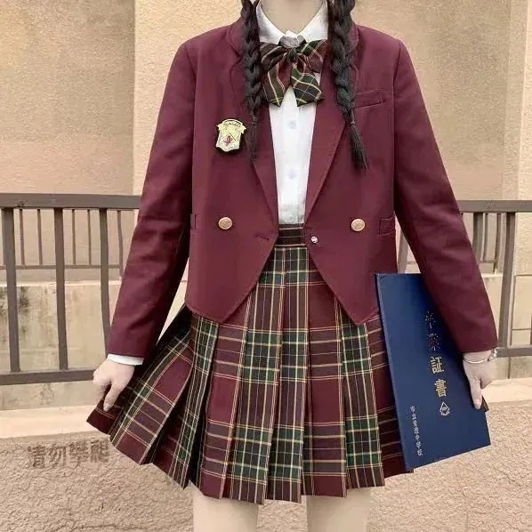 セーラー服文化祭学園祭入学式五点セットスクールスーツセットスクール制服女子高生高校生　学生服キッズセットアップ子服スーツジャケットブラウススカート蝶ネクタイバッジゆっ