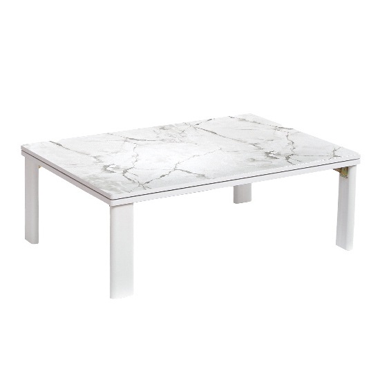 大理石調 こたつテーブル 75x105cm オールシーズン使用可能 フラットカーボンヒーター 1年保証 コントローラー調節