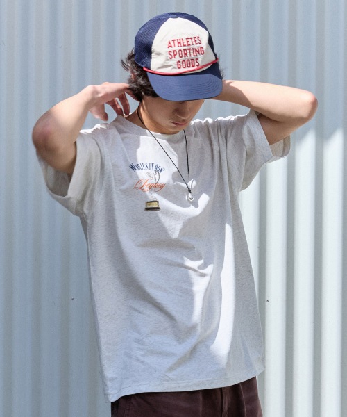 ディアドラトロフィーグラフィックショートスリーブ t シャツ MELANGE GREY