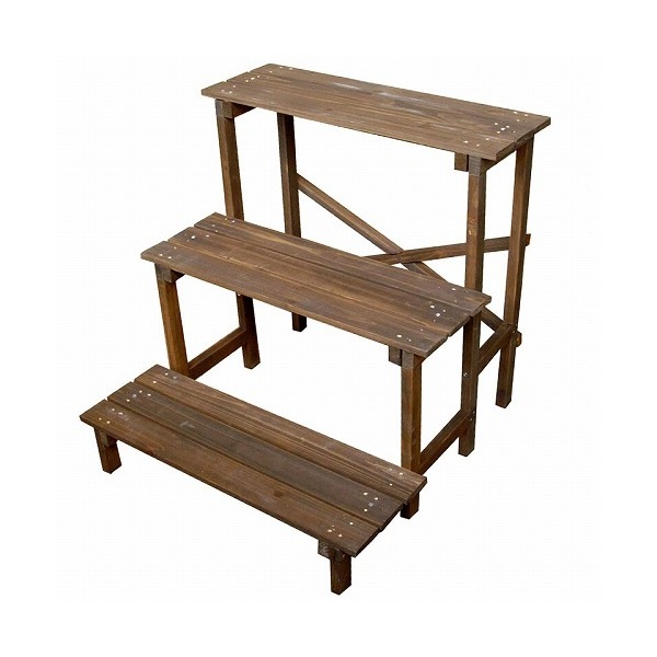 住まいスタイル 2ウエイフラワースタンド 3段 ダークブラウン JSFS3-800DBR メーカー直送