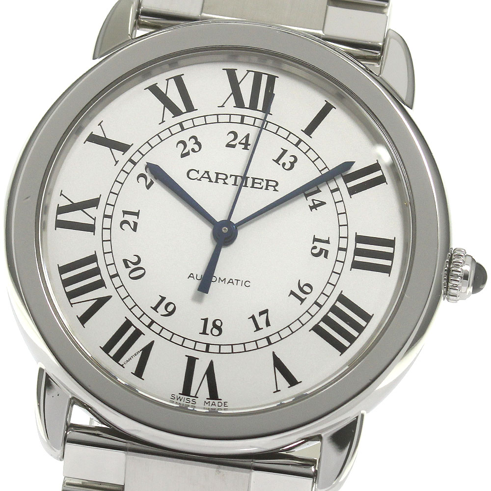 カルティエ CARTIER WSRN0012 ロンドソロ 自動巻き メンズ 良品 保証書付き_841435【中古】