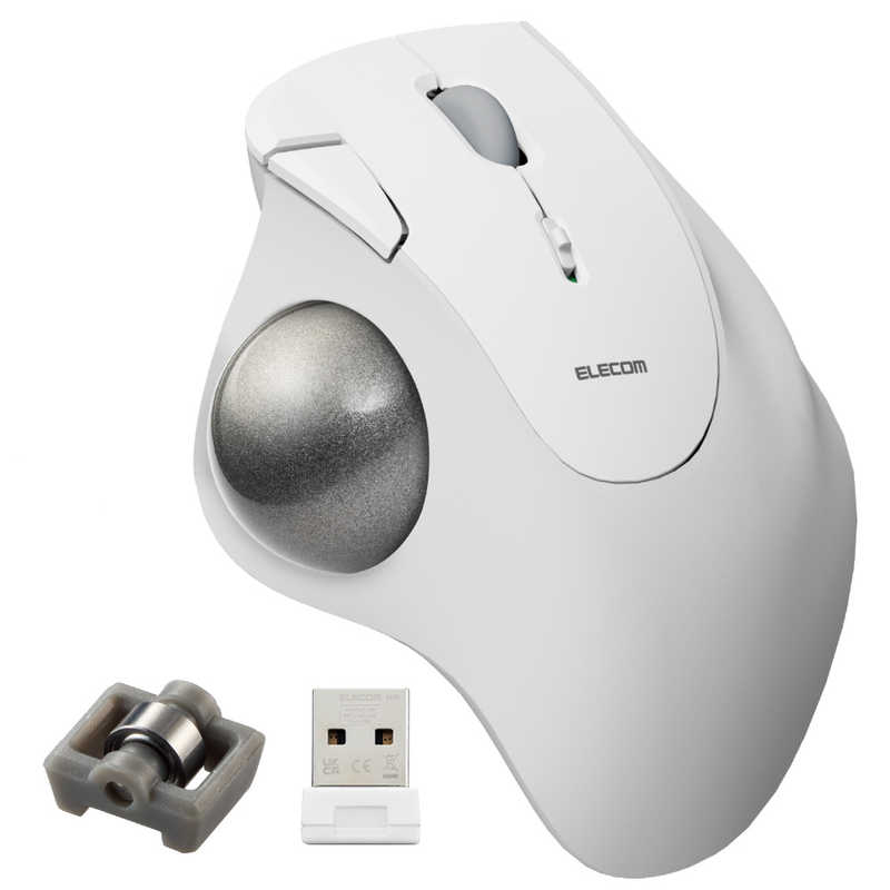 エレコム　ELECOM　マウス トラックボール IST ベアリングモデル [IR LED /無線(ワイヤレス) /5ボタン /USB] ホワイト　M-IT11DRWH