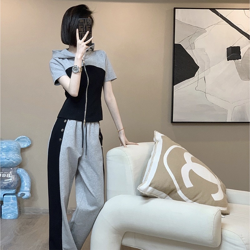 オールインワンセットアップセットアップセットアップ 2024夏 夏服 レディース 着痩せ 日焼け防止 ロングズボン キャミソール 二点セット カジュアル 運動 ゆったり 韓国ファッション ルームウ 5,389円
