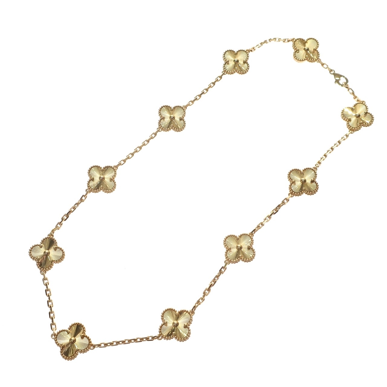 【未使用品】ヴィンテージ アルハンブラ 10モチーフ ネックレス VCARP3JJ00 K18 750 ゴールド ペンダント レディース