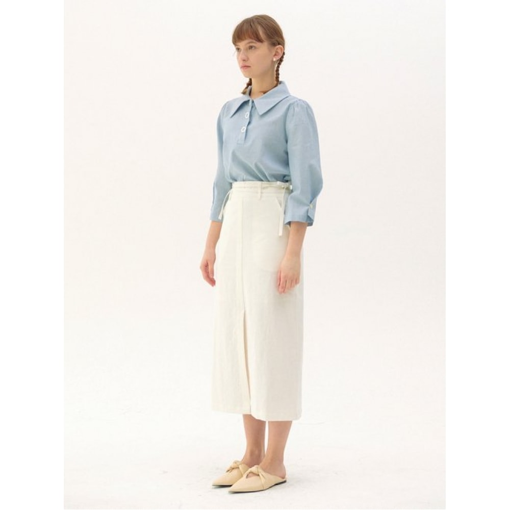 GANISONG (ガニソン) ジャスミンリネン Hラインスカート_アイボリー 15,448円