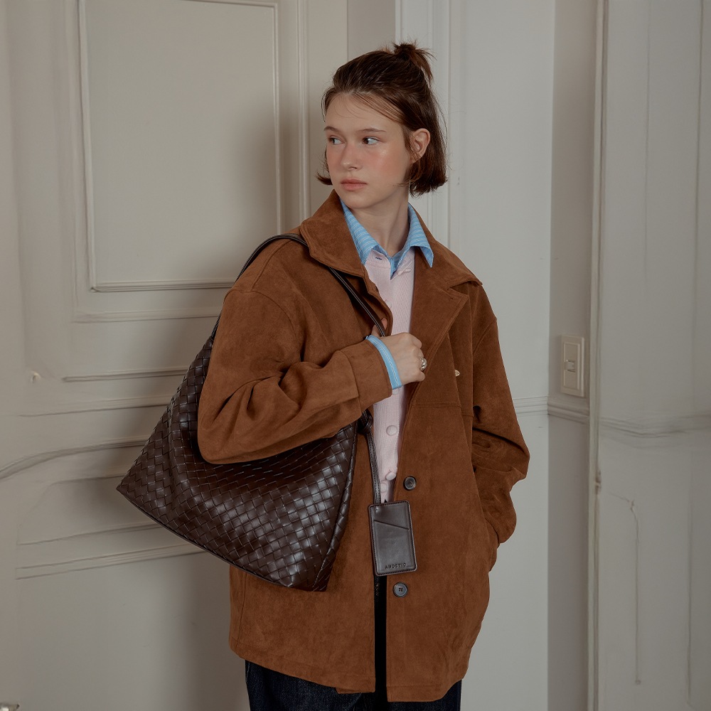 ANC スエード シングル ジャケット_ブラウン