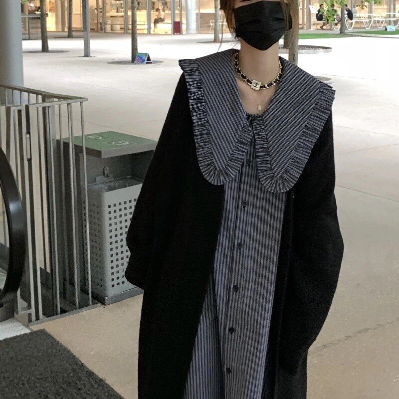 シャツ レディース 40代 きれいめ マキシ 黒 春 長袖ブラウス