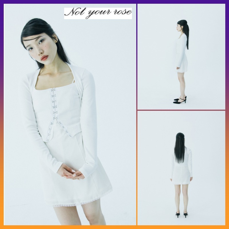 【NOT YOUR ROSE】Hook squre top (white)