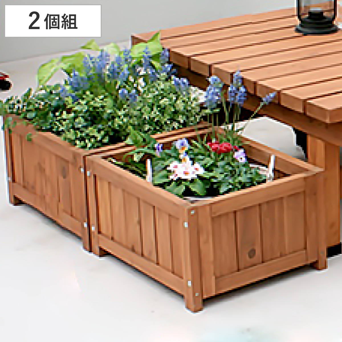 プランター デッキ縁台プランター2個組 幅45cm 鉢置き 植木鉢 天然木 天然木デッキ DIY ガーデンデッキ プランターカバー フラワーカバー プラントポット カバー ポット インテリア