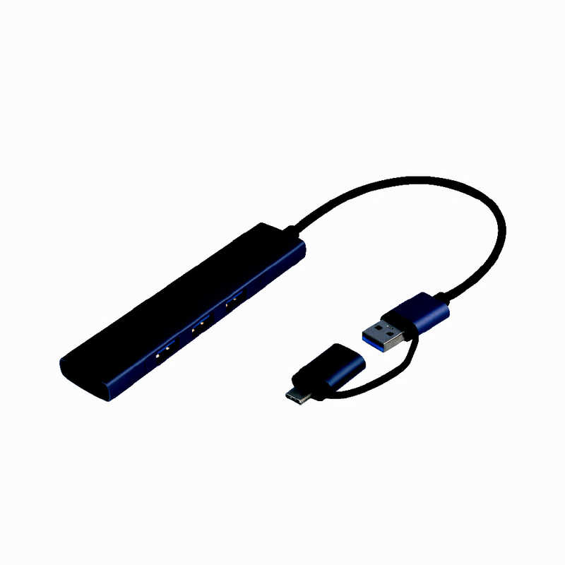 ナカバヤシ　LANアダプタ付き USB3.2Gen1 Type-C&A 3ポートアルミハブ [バスパワー /3ポート /USB 3.2 Gen1対応]　UH-C3L373GY