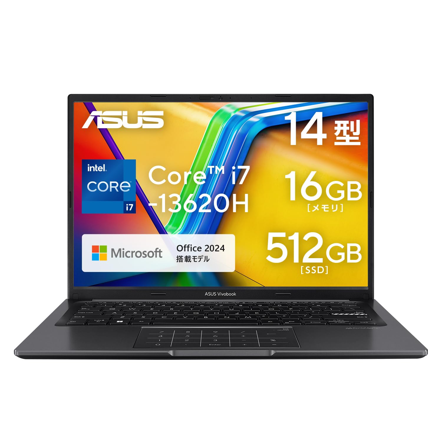 ASUS ノートパソコン Vivobook 14 X1405VA 14インチ インテル Core i7 13620H メモリ16GB SSD 512GB MS Office 2024搭載 Window