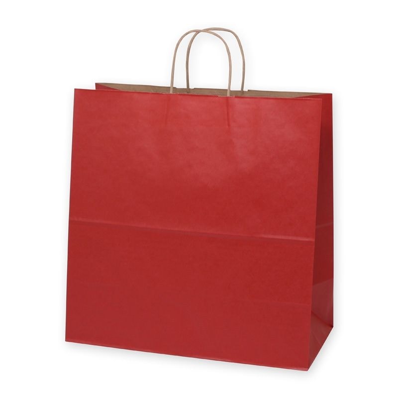 シモジマ HEIKO 手提げ紙袋 25チャームバッグ 25CB 45-1 未晒 赤C 50枚 幅450xマチ220x高455mm 003296100