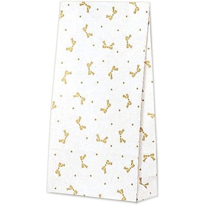 （まとめ買い）シモジマ HEIKO 紙袋 角底袋 ファンシーバッグ S3 ニューリボン 金 100枚 幅150xマチ65x高280mm 003083300 [x3セット]