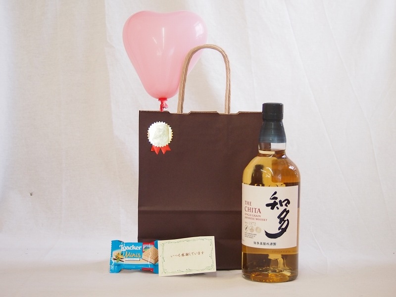 お誕生日知多蒸留所謹製 サントリー グレーンウイスキー 知多 メッセージカード ハート風船 ミニチョ