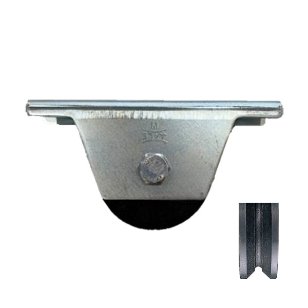 鉄重量戸車 V型 枠付 90mm JHM-0905 [2個入](0820-01004)