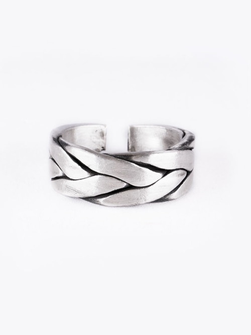 【HARANG】 HR 220R_Silver Flat Braid Ring 正規品