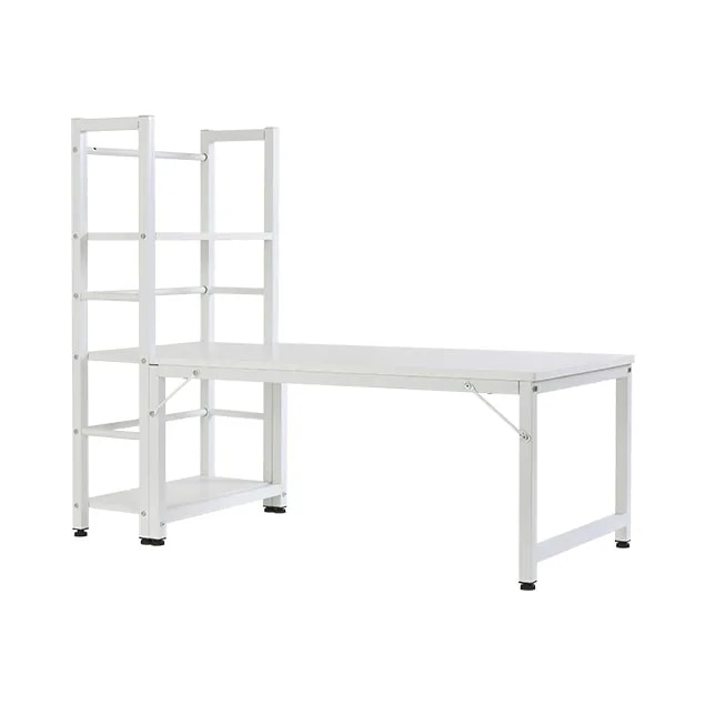 762【通常価格4800 大手バイヤー様募集中】【ホワイト】 ロータイプデスク パソコンデスク 実用な一体分離両用　溢れる天然木の魅力　省スペース 3段シェルフ付 座デスク ミシン台