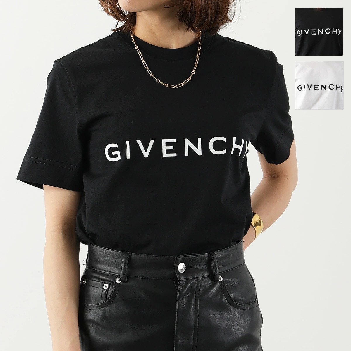 GIVENCHY ジバンシィ 半袖Tシャツ BM716G3YAC レディース ロゴ ロゴT コットン スリムフィット クルーネック カラー2色