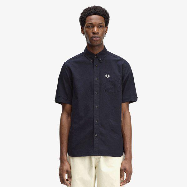 [ベースライン] 半袖オックスフォードシャツ - ネイビー AFPM2518730-608