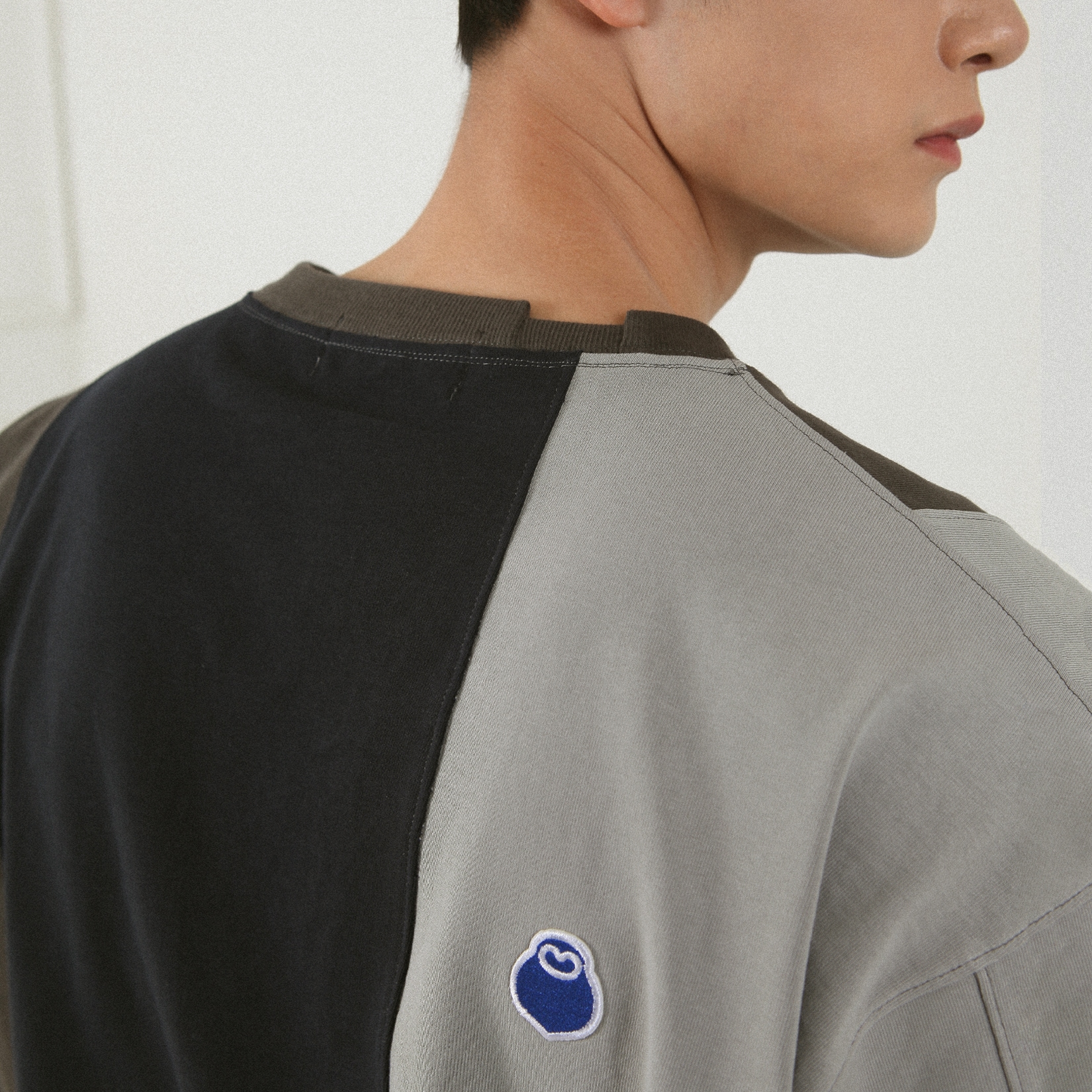 BLOCK T-SHIRT_GRAY 韓国 ブロック 半袖Tシャツ