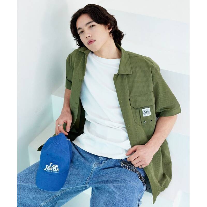 リー LEE ツーポケット ナイロン半袖シャツ カーキ LE2502SS06KH 399194