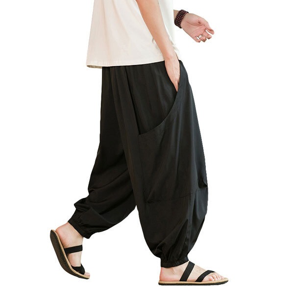 大きいサイズ ワイド サルエルパンツ メンズ ロングパンツ ゆったり ワイドパンツ イージーパンツ ハーレムパンツ ガウチョパンツ 春夏 秋
