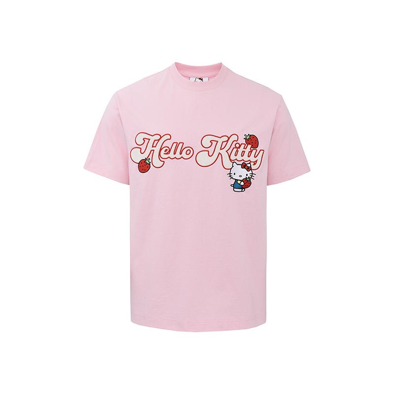 WHOOSIS×HELLOKITTY　いちごプリント半袖Tシャツ