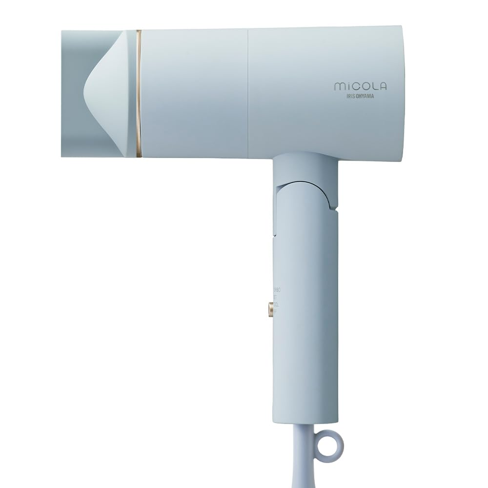 アイリスオーヤマ MiCOLA (ミコラ) ドライヤー 遠赤外線搭載 速乾 ダメージ軽減 イオンドライヤー HDR-M201-A ブルー