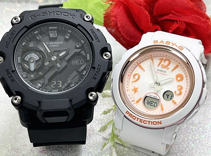 恋人たちのGショックペアウオッチ Gショック ペア G-SHOCK BABY-G ペア腕時計 カシオ 2本セット アナデジ GA-2200BB-1AJFBGA-290US-4AJF 手書きします