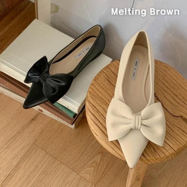 女性カジュアルビッグリボンフラットシューズ
