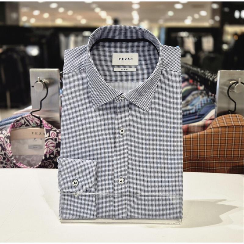 AK水原店シャツ 長袖 スリムフィット スパン プリント スナップ YJESIS344NY