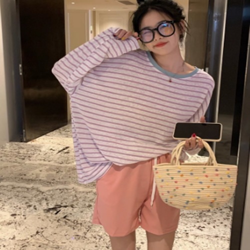 レディース トップス ロンT 丈長 長袖 ラウンドネック 襟なし ワイド かわいい 大人可愛い カジュアル おしゃれ こなれ感 ラフ ガーリー ルーズ 個性的 主役級 存在感 抜け感 ラブリー