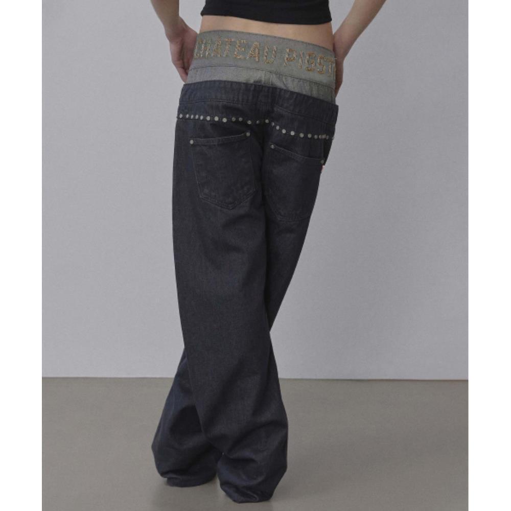 スカルプター Beaded Layered Denim Pants Nonfade Gray SC25S4 14,156円