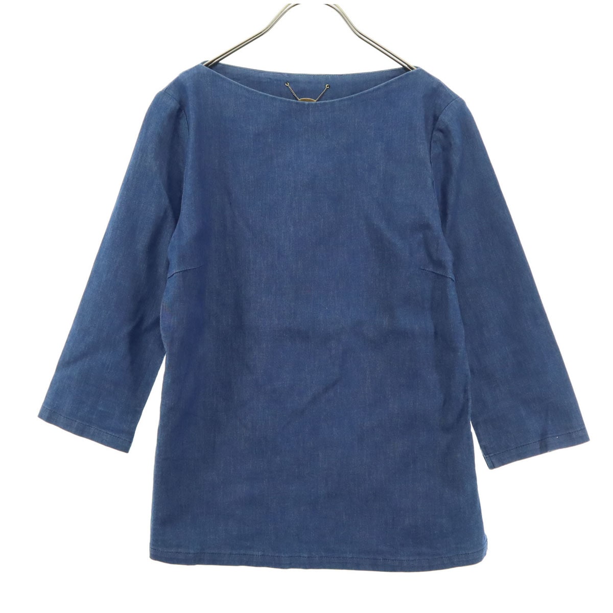 美品 Lisiere リジエール 日本製 7分袖 カットソー 36 ブルー レディース 古着