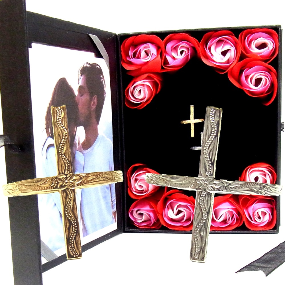 ペアリング ペアハワイアンジュエリー 指輪 クロス プルメリア カレイキニ 金属アレルギー対応 サー