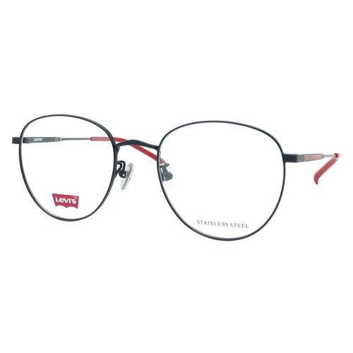 メガネ LV7015/F col.BLX 52mm マットブラック/レッド Levis ラウンド 丸メガネ ボストン